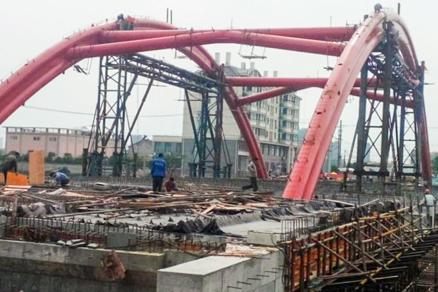 Tashan Road Bridge over de Xinlai-rivier, Laian County, provincie Anhui